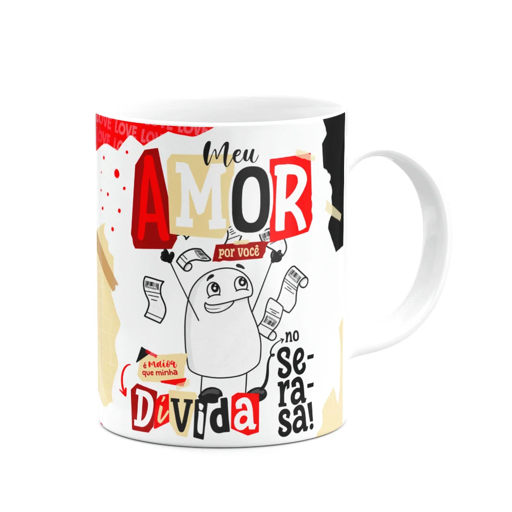 Caneca Flork Namorados - Amor Maior Que As Dívidas