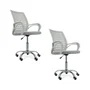 Kit 2 Cadeiras De Escritório Secretaria Diretor, Roma, Ergonômica, Branca