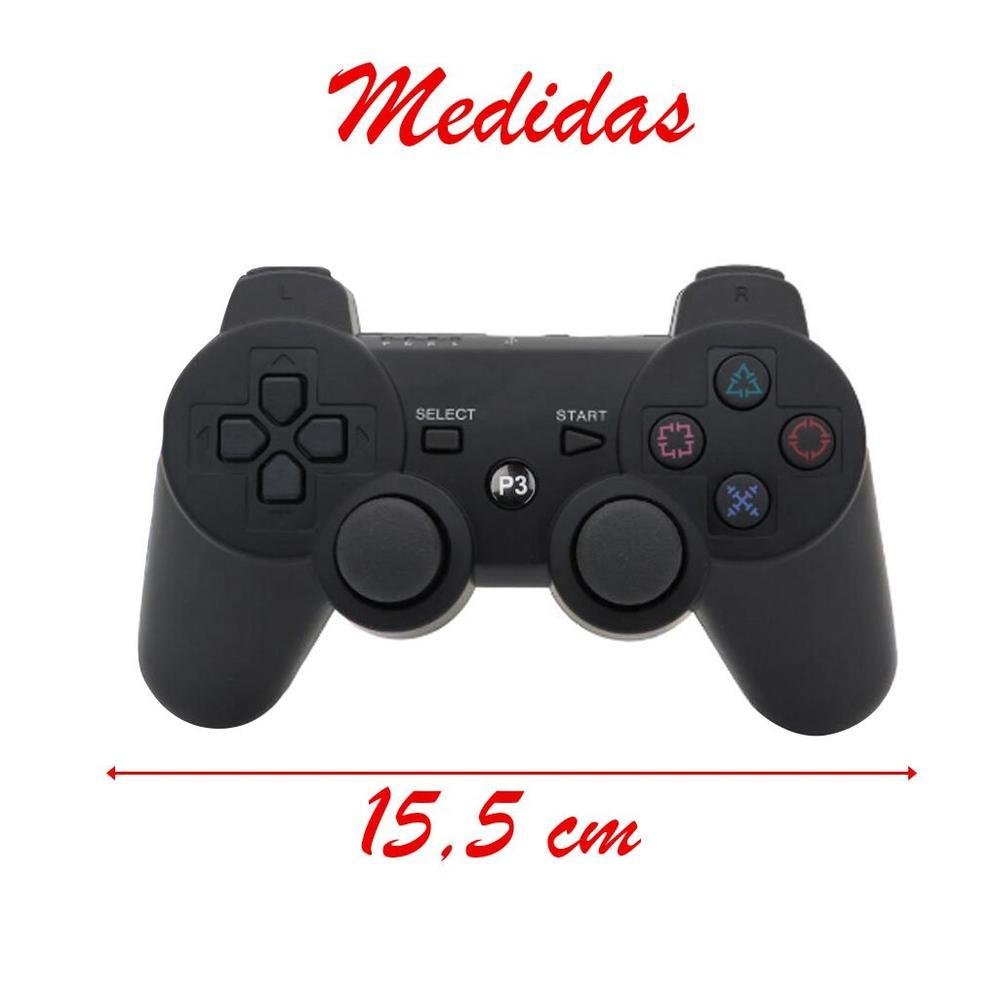 Kit 2 Controle Playstation 3 Ps3 Sem Fio Preto/azul Dual Kit 2 Controle Playstation 3 Ps3 Sem Fio Preto/azul Dual