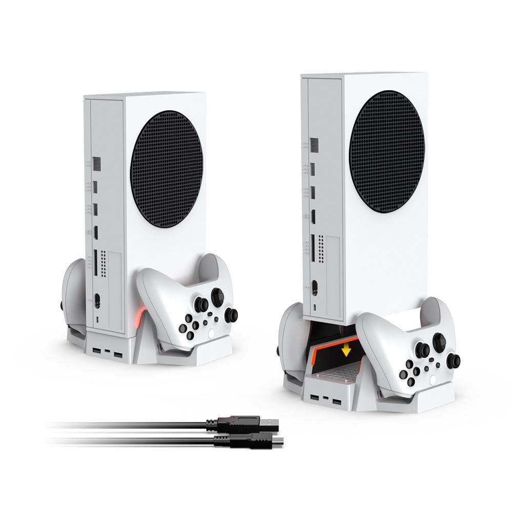 Suporte Base De Carregador Com Cooler 2 Ventoinhas + 2 Baterias Compatível Com XBOX Series S
