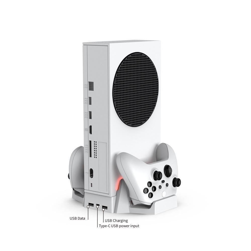 Suporte Base De Carregador Com Cooler 2 Ventoinhas + 2 Baterias Compatível Com XBOX Series S