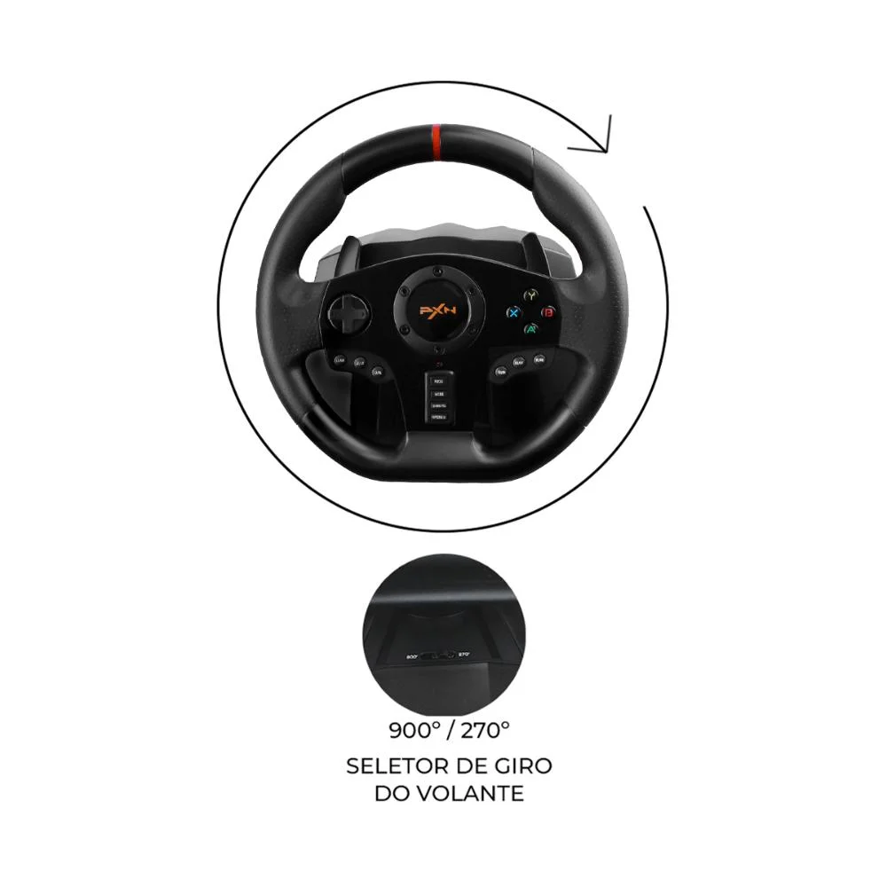 Volante Gaming Pedal Racing Wheel Ergonomico Jogos Corrida Volante Gaming Pedal Racing Wheel Ergonomico Jogos Corrida
