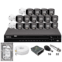 Kit 16 Câmeras Intelbras 1120b Full Color Dvr Intelbras Mhdx 1232 Hd 3TB