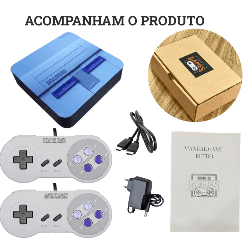 Game Console Retro Super 3d Games Com 130 Mil Jogos Classicos Com 2 Controles Game Console Retro Super 3d Games Com 130 Mil Jogos Classicos Com 2 Controles