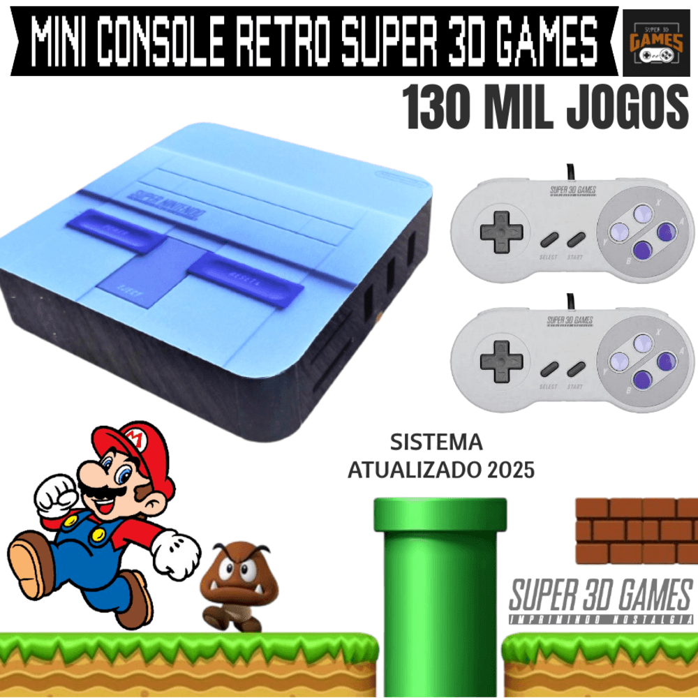Game Console Retro Super 3d Games Com 130 Mil Jogos Classicos Com 2 Controles Game Console Retro Super 3d Games Com 130 Mil Jogos Classicos Com 2 Controles