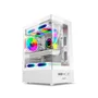 Gabinete Gamer Gbt X500mw, Frente E Lateral Em Vidro Temperado, Com 3 Fans Rainbow, Branco