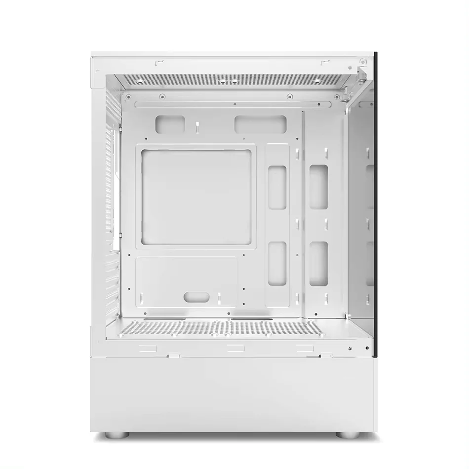 Gabinete Gamer Gbt X500mw, Frente E Lateral Em Vidro Temperado, Com 3 Fans Rainbow, Branco