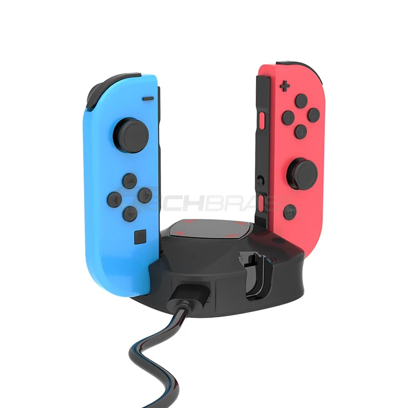 Carregador LED Nintendo Switch Joy-con 4 Controles Estação Base
