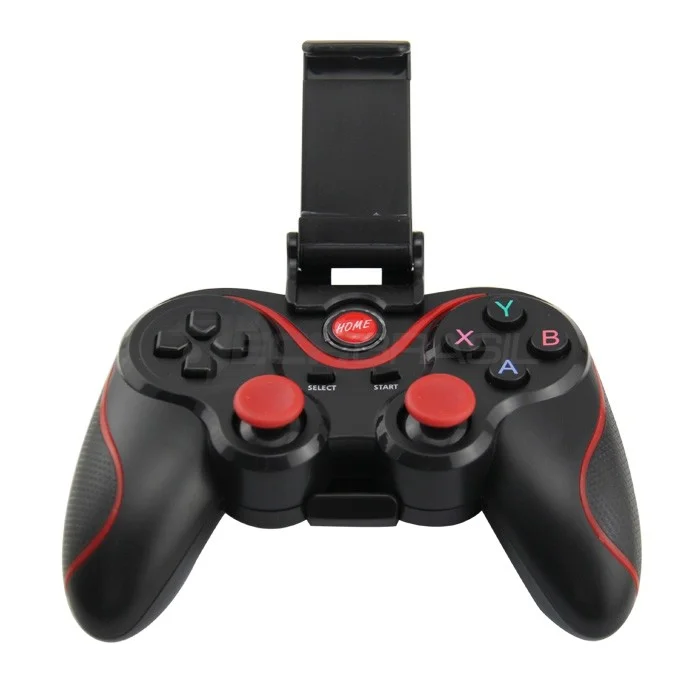 Controle Sem Fio + Suporte Para Celular Android Ios PC Ps3 Preto+vermelho