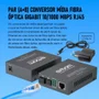 Par Conversor Mídia Fibra Óptica A+b Gigabit 1000 Mbps Rj45