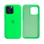 Capa Capinha Case Silicone Cover Premium Aveludada Com Logo Compatível Iphone 13 Verde Limão
