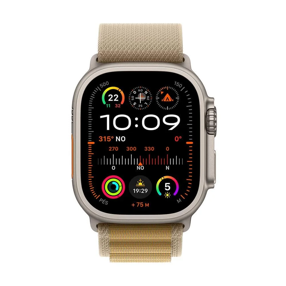 Apple Watch Ultra 2 Gps + Cellular • Caixa Natural De Titânio De 49 Mm • Pulseira Loop Alpina Canela – G