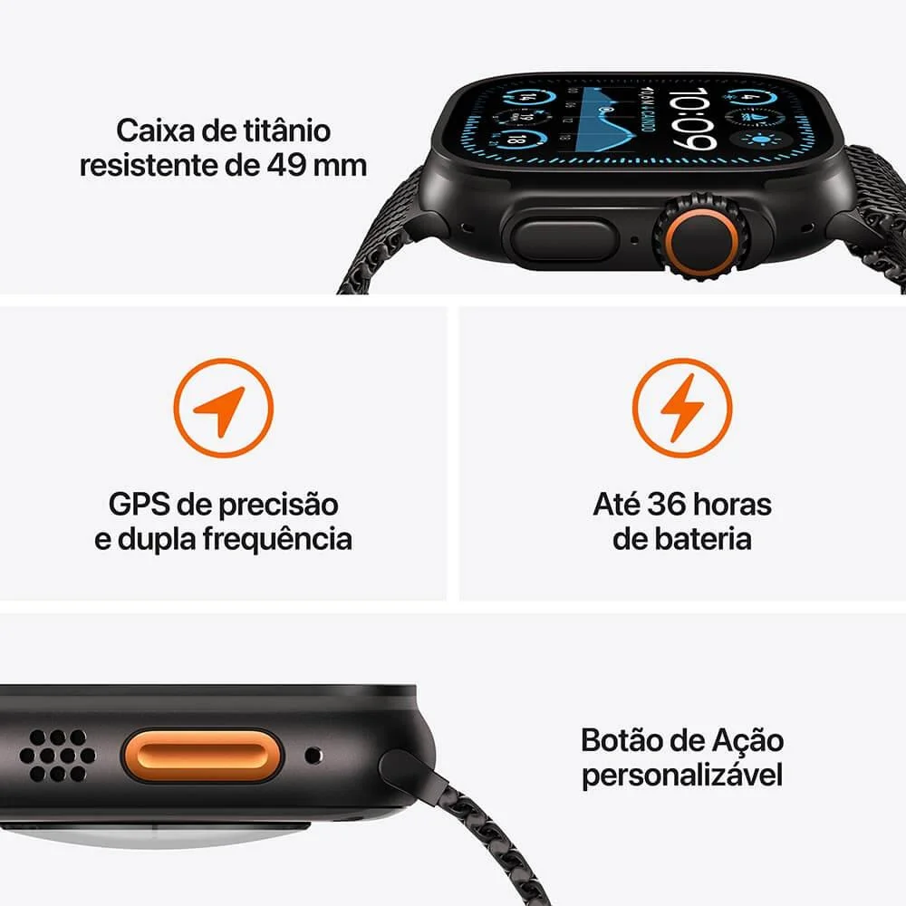 Apple Watch Ultra 2 Gps + Cellular • Caixa Natural De Titânio De 49 Mm • Pulseira Loop Alpina Canela – G