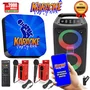 Karaoke Party Box Azul +de 2000 Músicas, 2 Microfones, Caixa De Som