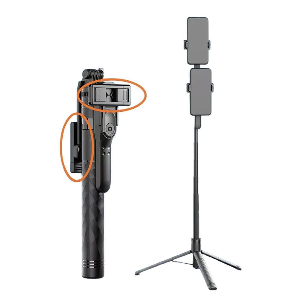 Super Tripé 1.75cm Bastão Retrátil Controle Para 2 Telefones