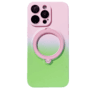Capa Telefone Suporte Magsafe Em Gradiente Compatível Iphone Cor:rosa/verde;modelo Iphone:ip 13 Pro