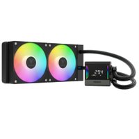 Water Cooler Gamdias Chione E4, ARGB, 240mm,  AMD/Intel, Display Lcd, Preto - Chione E4-240