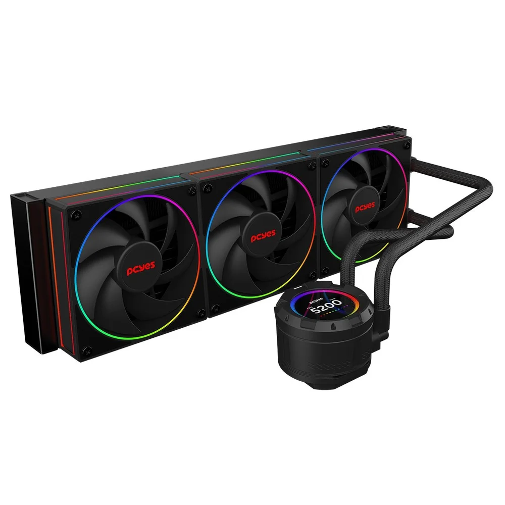 Water Cooler PCyes Vision 360mm Black Vulcan - Tela Lcd 2,1". Water Cooler PCyes Vision 360mm Black Vulcan - Tela Lcd 2,1".