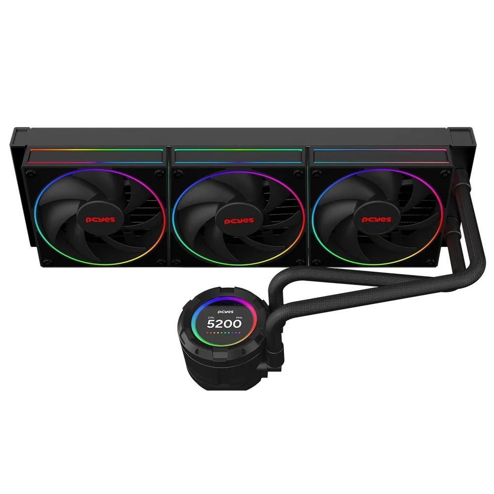 Water Cooler PCyes Vision 360mm Black Vulcan - Tela Lcd 2,1". Water Cooler PCyes Vision 360mm Black Vulcan - Tela Lcd 2,1".