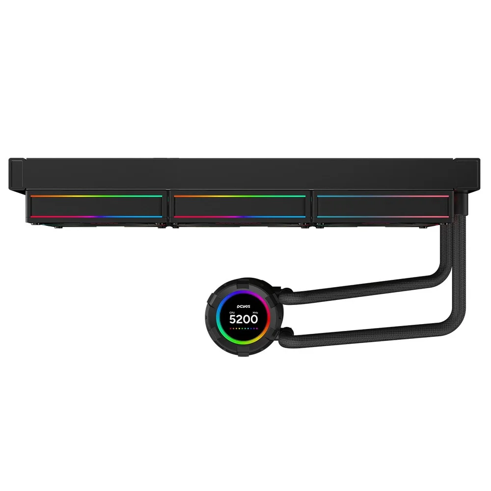 Water Cooler PCyes Vision 360mm Black Vulcan - Tela Lcd 2,1". Water Cooler PCyes Vision 360mm Black Vulcan - Tela Lcd 2,1".