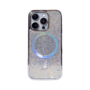 Capa Magsafe Galvanizada Com Diamante Compatível Iphone Cor:prata;modelo:ip 14 Plus