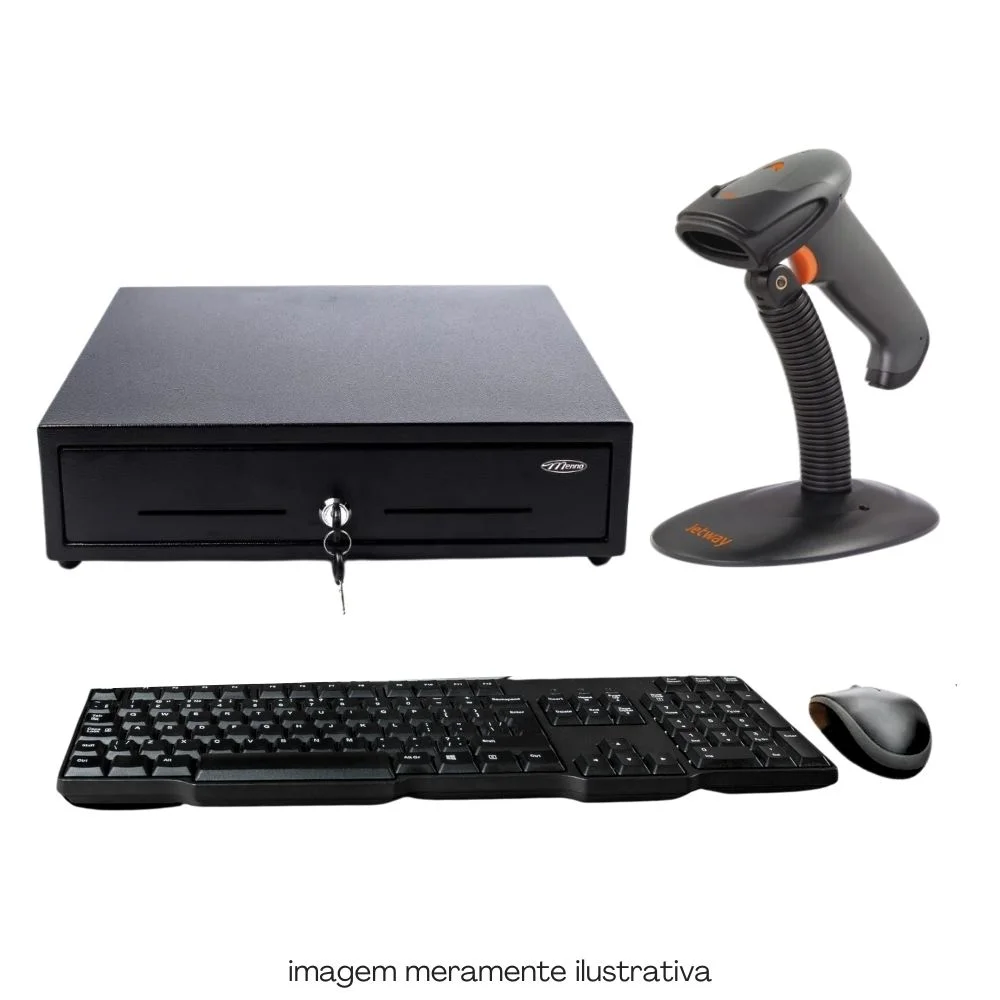Kit Automação Pdv Tob Intel I3 8GB SSD 120GB Win10 Rede S/fio Teclado Mouse Monitor 15" Gaveta Dinheiro Impressora Térmica Leitor Código De Barras.