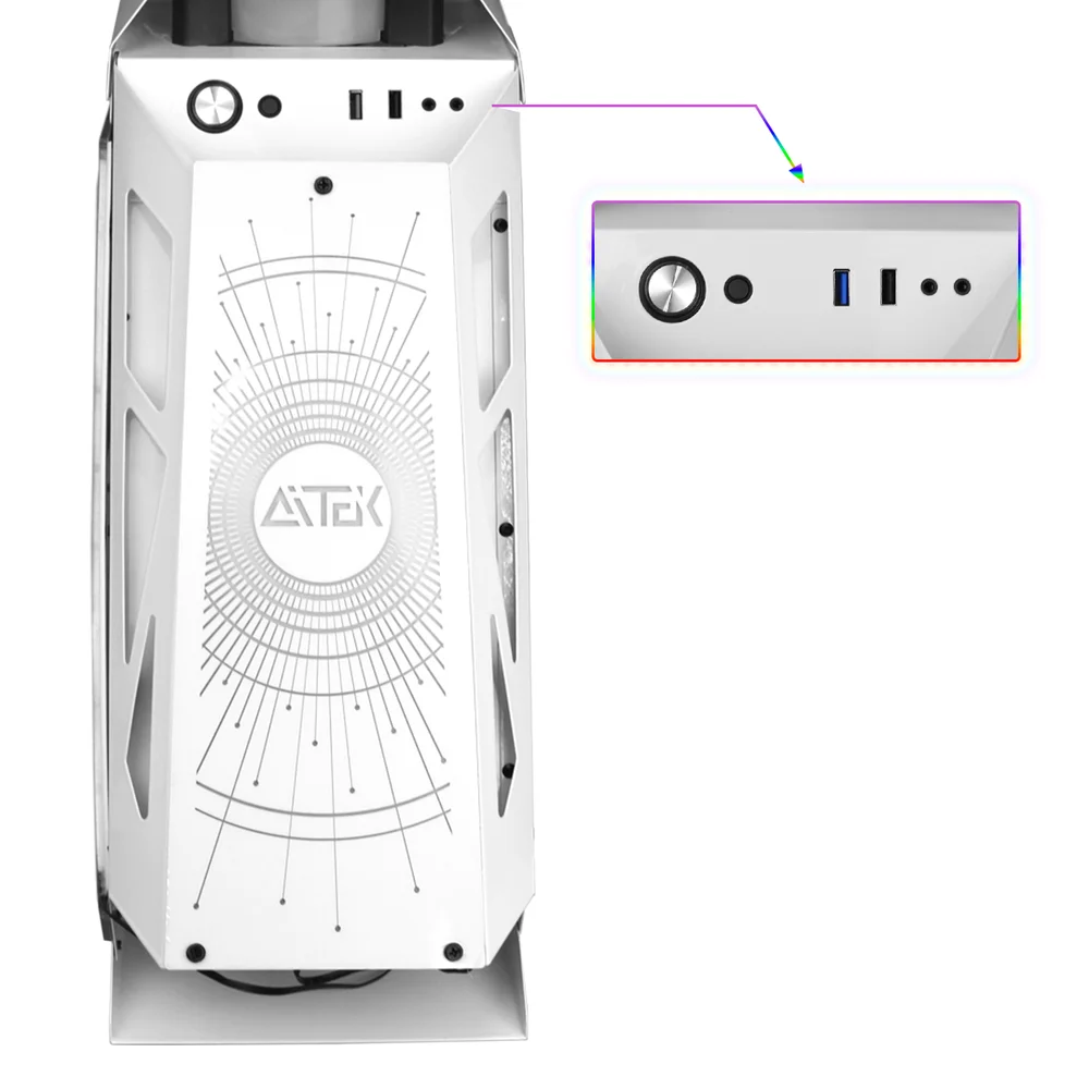 Gabinete Gamer Lateral Vidro Gaming Fans Ventoinha RGB Usb.