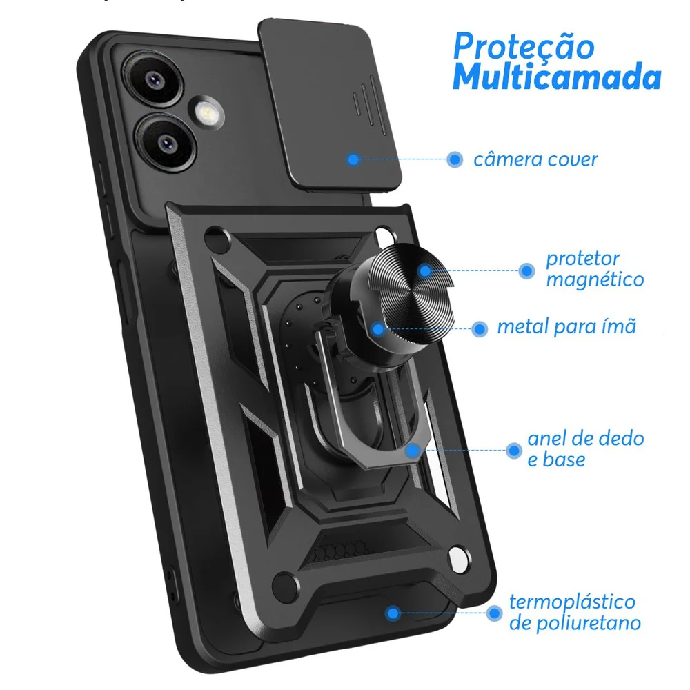 Capa Capinha Case Para Samsung Galaxy A06 4g - Protetora Resistente Anti Impacto Queda Armadura Militar