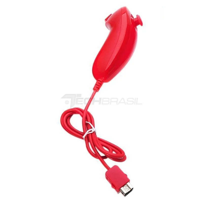 Controle Nunchuk Para Nintendo Wii E Wii U Vermelho Controle Nunchuk Para Nintendo Wii E Wii U Vermelho