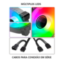 Kit 4 Cooler Fan 120mm Coolmoon Ty1, Pwm 4 Pinos, ARGB 3 Pinos, Silencioso, 800-1800 RPM, Com Controlador de LED