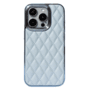 Capa De Couro Com Moldura De Metal Compatível Com Iphone Cor:azul Claro;modelo:14