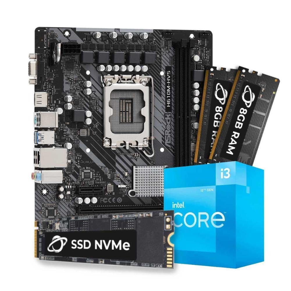 その他 H610M-A D4 + i3-12100F + DDR4 +850W KaBuM Aperte o K e evolua em Tecnologia e Games