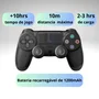 Kit 2 Controles Sem Fio Para Ps4 PC Com Cabo 1m Micro Usb