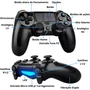 Kit 2 Controles Sem Fio Para Ps4 PC Com Cabo 1m Micro Usb