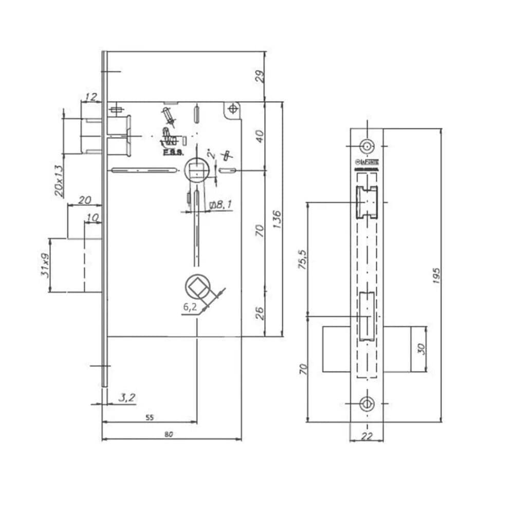 Fechadura Acessibilidade 517 Professionel Tubular Banheiro St2-55 Ros 357 55mm Inox Lixado Ou Escovado La Fonte