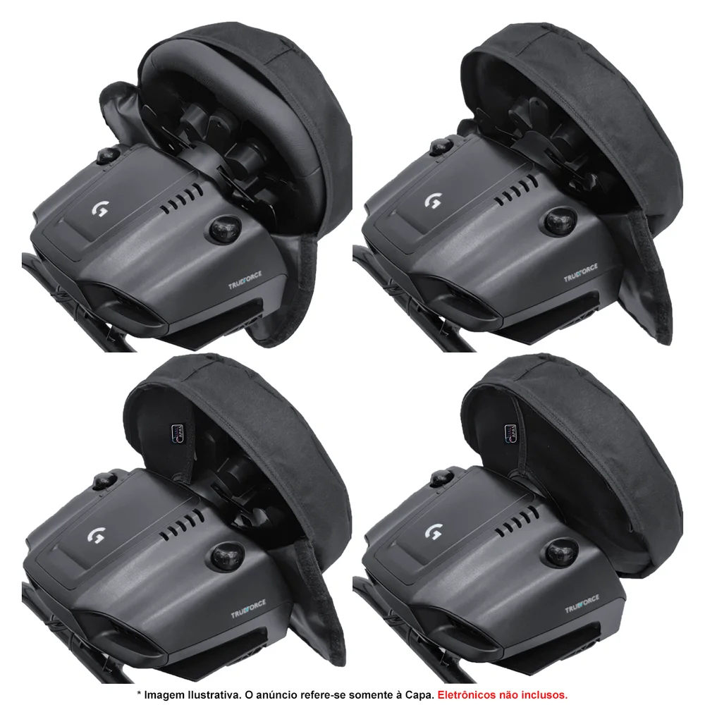 Kit Capas Protetoras Qualicapas Compatíveis c/ Volante, Base e Pedal G25 G27 G29 G920 G923 Simulador Gamer Logitech Kit Capas Protetoras Qualicapas Compatíveis c/ Volante, Base e Pedal G25 G27 G29 G920 G923 Simulador Gamer Logitech