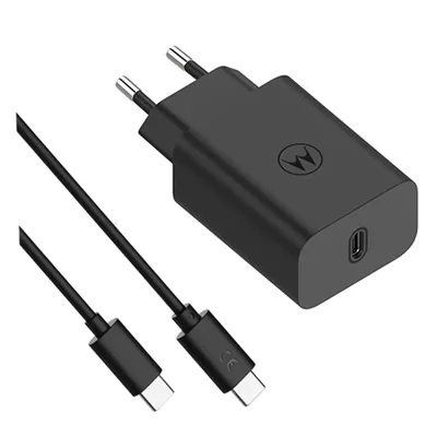 Kit Carregador Motorola Turbo Power 50w Usb-c + Cabo - Preto