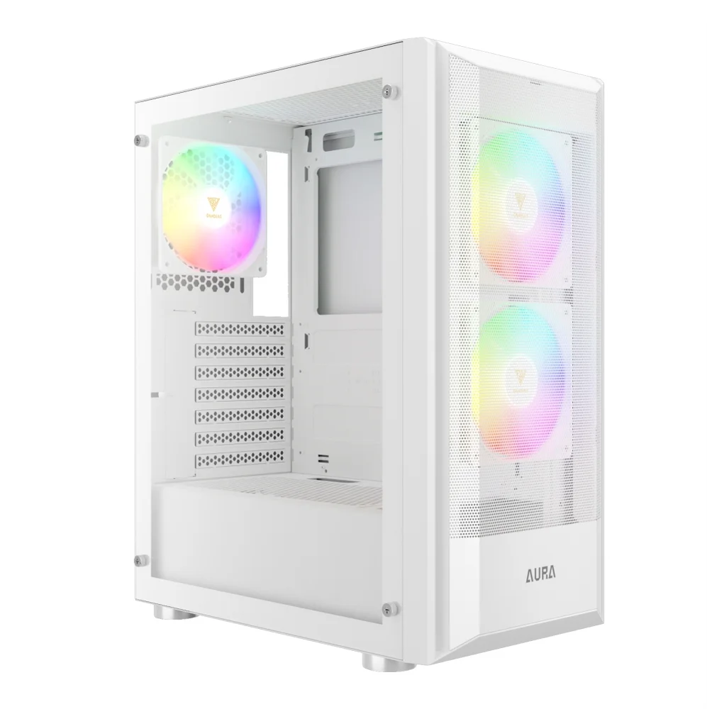 Gabinete Gamer Gamdias Aura Gc6 Wh ARGB, Mid-tower, Vidro Temp, 3 Fans, White - Aura Gc6 Wh ARGB Gabinete Gamer Gamdias Aura Gc6 Wh ARGB, Mid-tower, Vidro Temp, 3 Fans, White - Aura Gc6 Wh ARGB