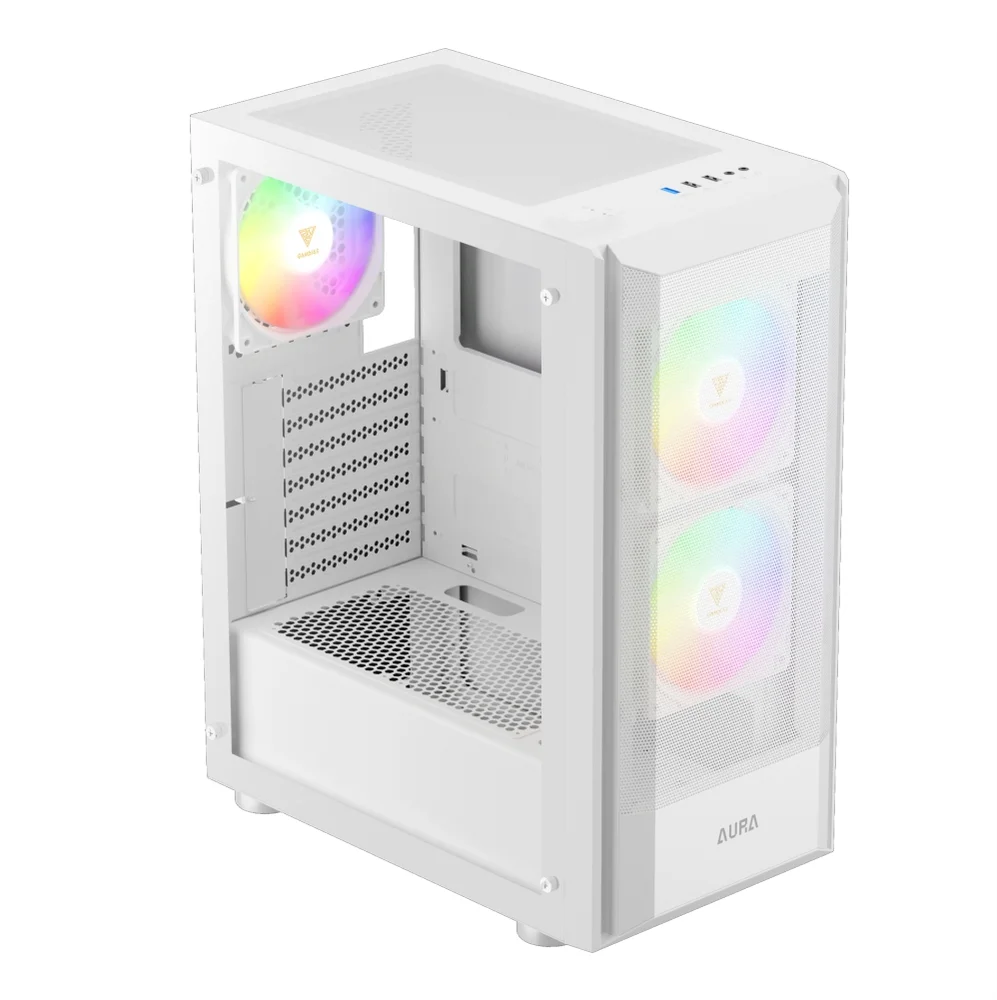 Gabinete Gamer Gamdias Aura Gc6 Wh ARGB, Mid-tower, Vidro Temp, 3 Fans, White - Aura Gc6 Wh ARGB Gabinete Gamer Gamdias Aura Gc6 Wh ARGB, Mid-tower, Vidro Temp, 3 Fans, White - Aura Gc6 Wh ARGB