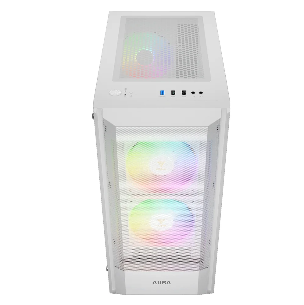 Gabinete Gamer Gamdias Aura Gc6 Wh ARGB, Mid-tower, Vidro Temp, 3 Fans, White - Aura Gc6 Wh ARGB Gabinete Gamer Gamdias Aura Gc6 Wh ARGB, Mid-tower, Vidro Temp, 3 Fans, White - Aura Gc6 Wh ARGB