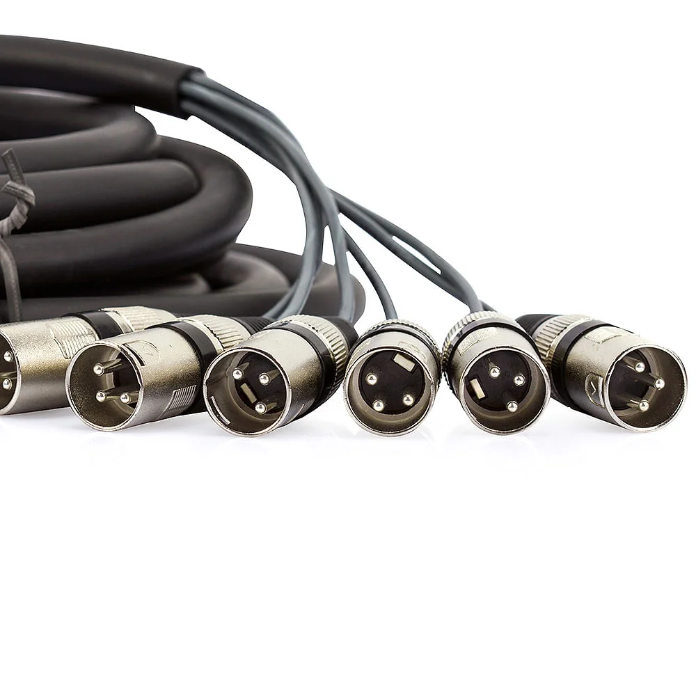 Multicabos Com Conector Xlr 6 Vias Espaguetado Multisom 8 Metros