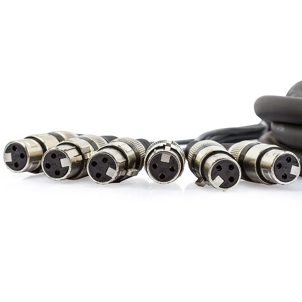 Multicabos Com Conector Xlr 6 Vias Espaguetado Multisom 8 Metros