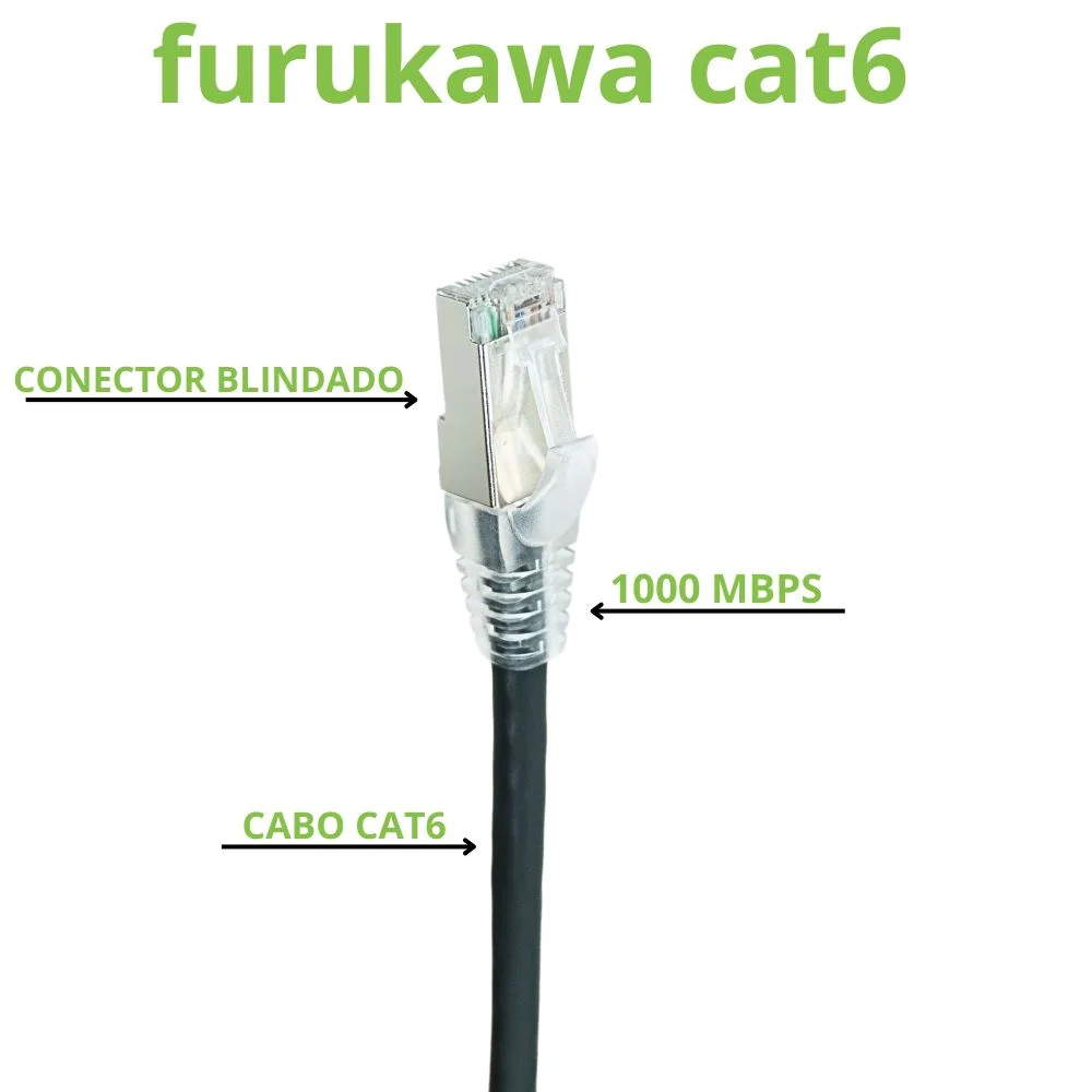 Cabo De Rede Gamer CAT6 1 Metro Furukawa Ps5 PC Gamer