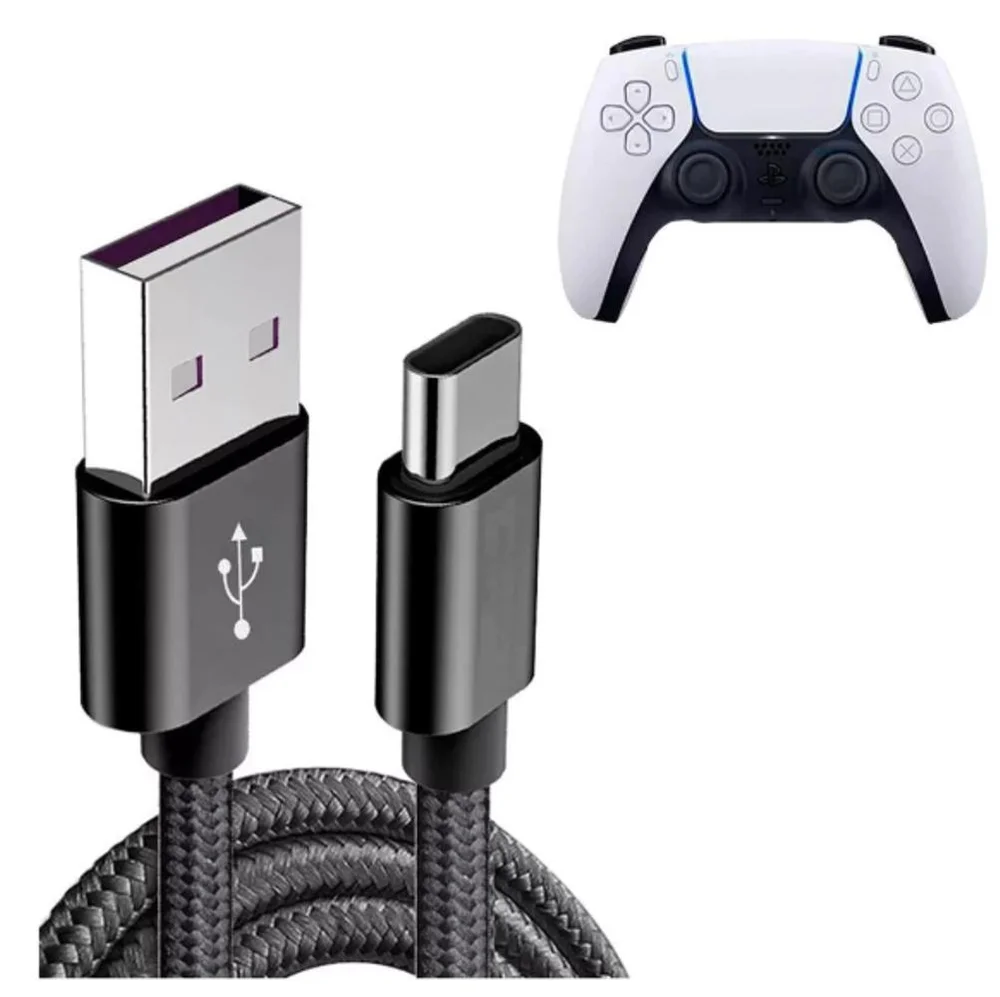 Cabo Carregador Tipo C Usb Para Controle De Playstation 5 Cabo Carregador Tipo C Usb Para Controle De Playstation 5