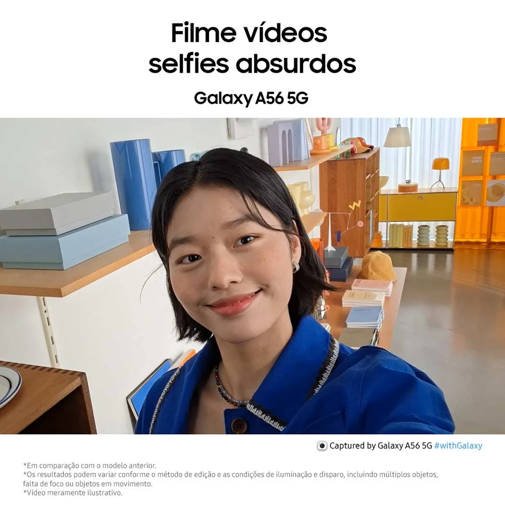 Celular Samsung Galaxy A56 5g 128GB, 8GB Ram, Câmera 50mp, Ip67, Super AmoLED 6.7”, Recursos Ai - Rosa