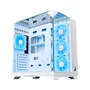 Gabinete Rise Mode Galaxy Full Glass Mid Tower Atx Lateral E Frente Em Vidro Temperado Branco
