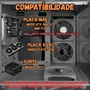 Gabinete Gamer Preto Aquário com 7 Fans RGB Inclusas Mini Tower para Placas Micro Atx Mini ITX Vidro Temperado
