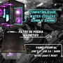 Gabinete Gamer Preto Aquário com 7 Fans RGB Inclusas Mini Tower para Placas Micro Atx Mini ITX Vidro Temperado