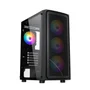 Gabinete Kalkan Joturn Mid Tower Vidro Temperado RGB C/4 Fans Preto