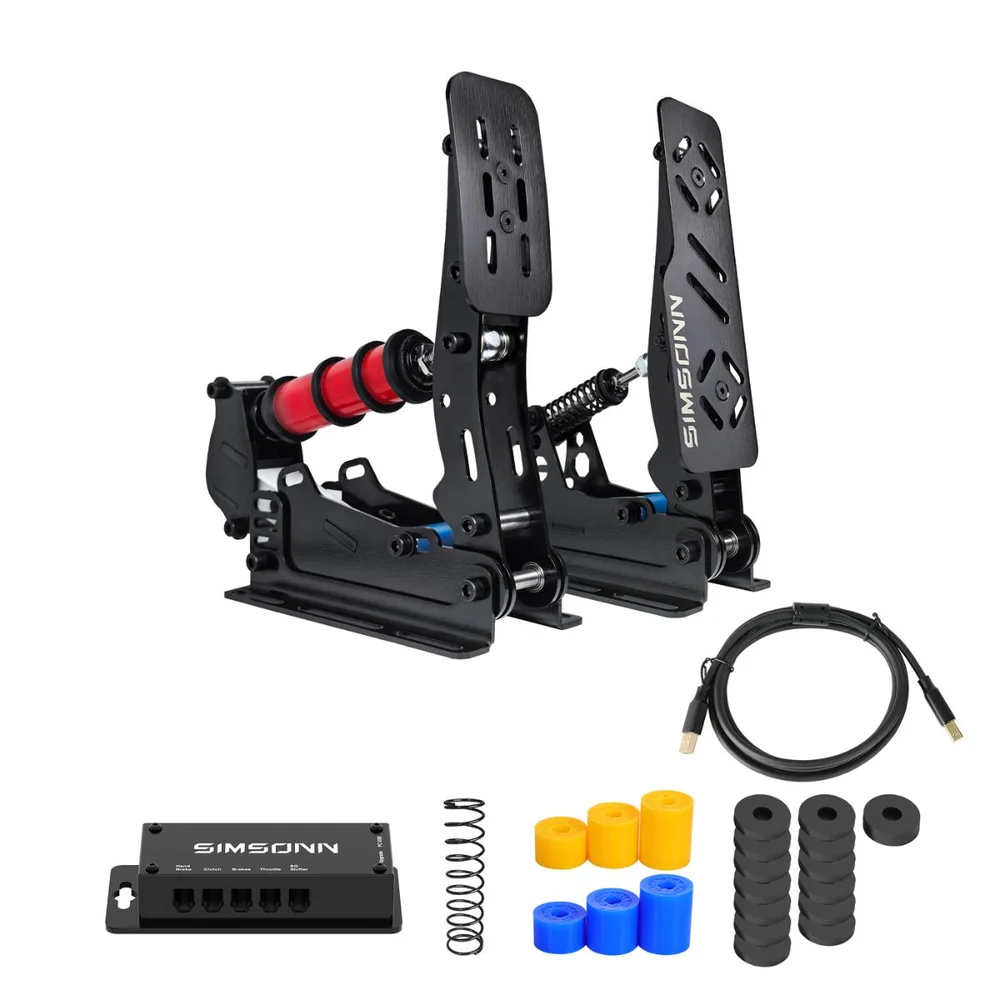 Pedal PC Simsonn PRO PLUS-P2-B Preto (Acelerador Freio) Pedal Load Cell Volante PC Cockpit Simulador Pedal PC Simsonn PRO PLUS-P2-B Preto (Acelerador Freio) Pedal Load Cell Volante PC Cockpit Simulador